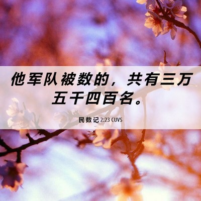 Picture 06 - 民 数 记 2:23 CUVS - 他 军 队 被 数 的 ， 共 有 三 万 五 - Bible Verse Picture