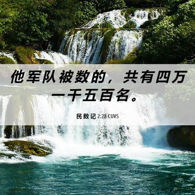 Picture 06 - 民 数 记 2:28 CUVS - 他 军 队 被 数 的 ， 共 有 四 万 一 - Bible Verse Picture