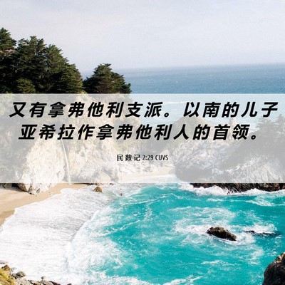 Picture 06 - 民 数 记 2:29 CUVS - 又 有 拿 弗 他 利 支 派 。 以 南 的 - Bible Verse Picture