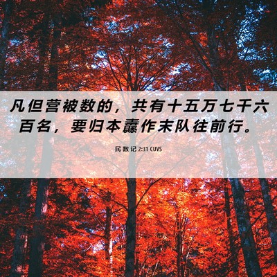 Picture 06 - 民 数 记 2:31 CUVS - 凡 但 营 被 数 的 ， 共 有 十 五 万 - Bible Verse Picture