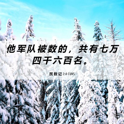 Picture 06 - 民 数 记 2:4 CUVS - 他 军 队 被 数 的 ， 共 有 七 万 四 - Bible Verse Picture