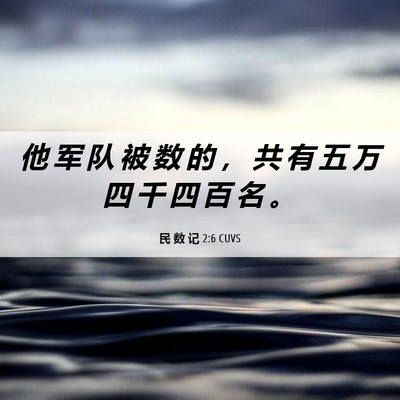 Picture 06 - 民 数 记 2:6 CUVS - 他 军 队 被 数 的 ， 共 有 五 万 四 - Bible Verse Picture