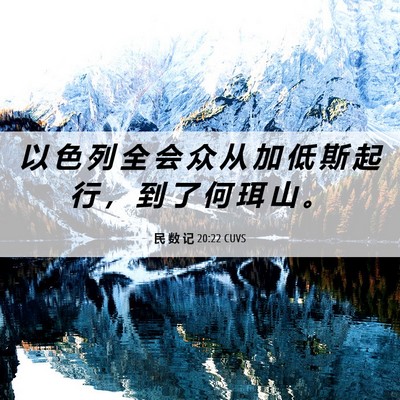 Picture 06 - 民 数 记 20:22 CUVS - 以 色 列 全 会 众 从 加 低 斯 起 行 - Bible Verse Picture