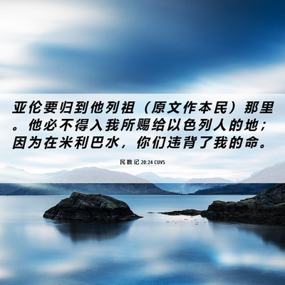 Picture 06 - 民 数 记 20:24 CUVS - 亚 伦 要 归 到 他 列 祖 （ 原 文 作 - Bible Verse Picture