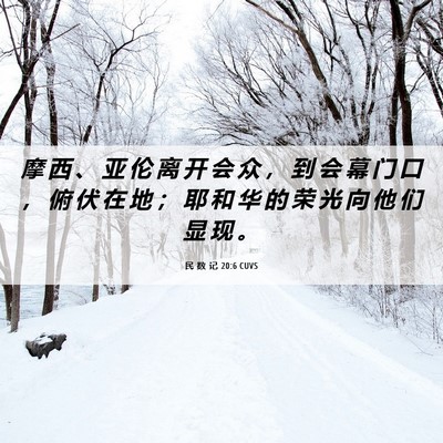 Picture 06 - 民 数 记 20:6 CUVS - 摩 西 、 亚 伦 离 开 会 众 ， 到 会 - Bible Verse Picture