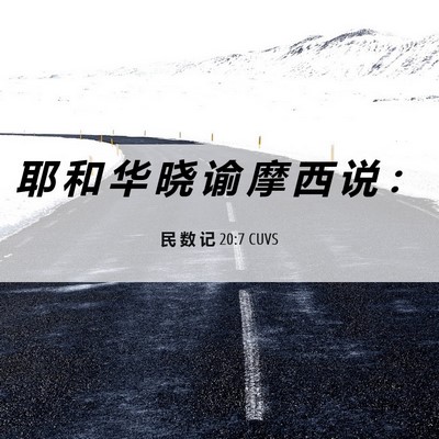 Picture 06 - 民 数 记 20:7 CUVS - 耶 和 华 晓 谕 摩 西 说 - Bible Verse Picture