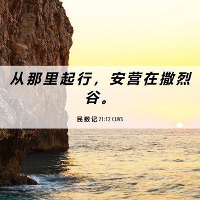 Picture 06 - 民 数 记 21:12 CUVS - 从 那 里 起 行 ， 安 营 在 撒 烈 谷 - Bible Verse Picture