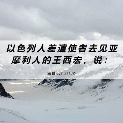 Picture 06 - 民 数 记 21:21 CUVS - 以 色 列 人 差 遣 使 者 去 见 亚 摩 - Bible Verse Picture