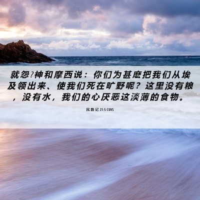 Picture 06 - 民 数 记 21:5 CUVS - 就 怨 ? 神 和 摩 西 说 ： 你 们 为 甚 - Bible Verse Picture