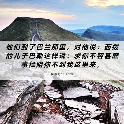 Picture 06 - 民 数 记 22:16 CUVS - 他 们 到 了 巴 兰 那 里 ， 对 他 说 - Bible Verse Picture