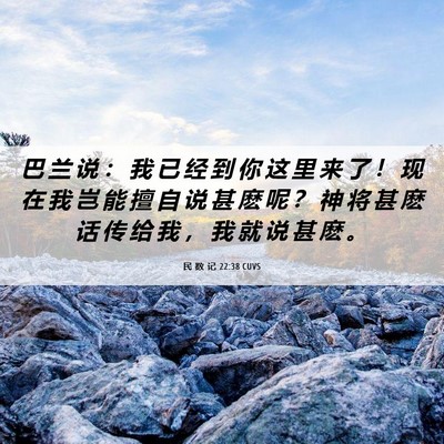 Picture 06 - 民 数 记 22:38 CUVS - 巴 兰 说 ： 我 已 经 到 你 这 里 来 - Bible Verse Picture