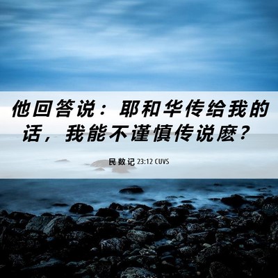 Picture 06 - 民 数 记 23:12 CUVS - 他 回 答 说 ： 耶 和 华 传 给 我 的 - Bible Verse Picture