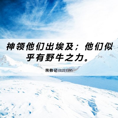 Picture 06 - 民 数 记 23:22 CUVS - 神 领 他 们 出 埃 及 ； 他 们 似 乎 - Bible Verse Picture