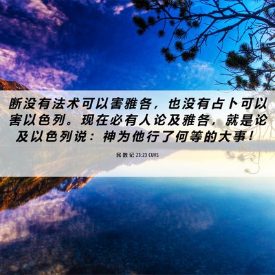 Picture 06 - 民 数 记 23:23 CUVS - 断 没 有 法 术 可 以 害 雅 各 ， 也 - Bible Verse Picture