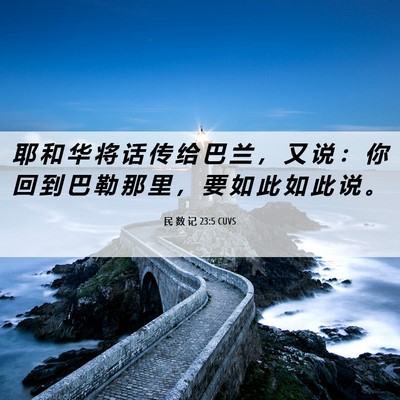 Picture 06 - 民 数 记 23:5 CUVS - 耶 和 华 将 话 传 给 巴 兰 ， 又 说 - Bible Verse Picture