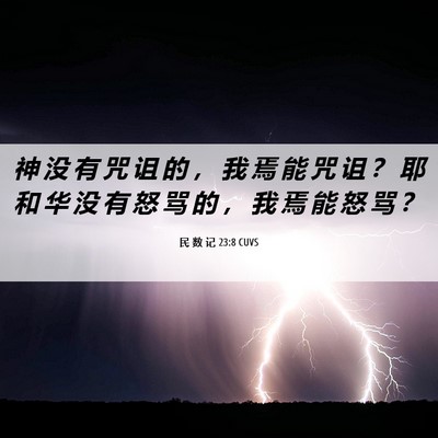Picture 06 - 民 数 记 23:8 CUVS - 神 没 有 咒 诅 的 ， 我 焉 能 咒 诅 - Bible Verse Picture