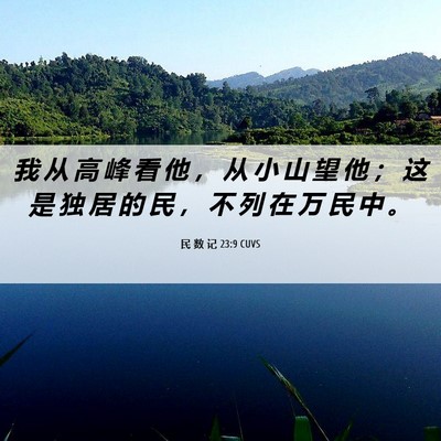 Picture 06 - 民 数 记 23:9 CUVS - 我 从 高 峰 看 他 ， 从 小 山 望 他 - Bible Verse Picture