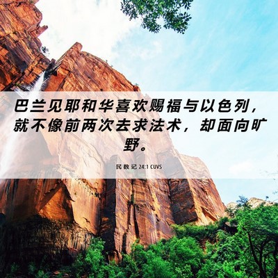 Picture 06 - 民 数 记 24:1 CUVS - 巴 兰 见 耶 和 华 喜 欢 赐 福 与 以 - Bible Verse Picture
