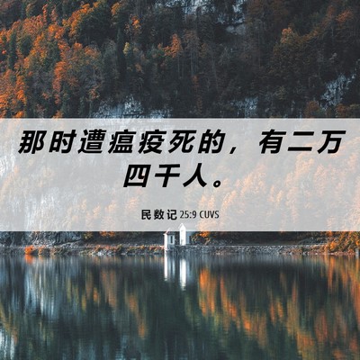 Picture 06 - 民 数 记 25:9 CUVS - 那 时 遭 瘟 疫 死 的 ， 有 二 万 四 - Bible Verse Picture