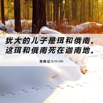 Picture 06 - 民 数 记 26:19 CUVS - 犹 大 的 儿 子 是 珥 和 俄 南 。 这 - Bible Verse Picture
