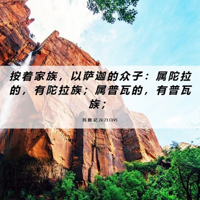 Picture 06 - 民 数 记 26:23 CUVS - 按 着 家 族 ， 以 萨 迦 的 众 子 ： - Bible Verse Picture