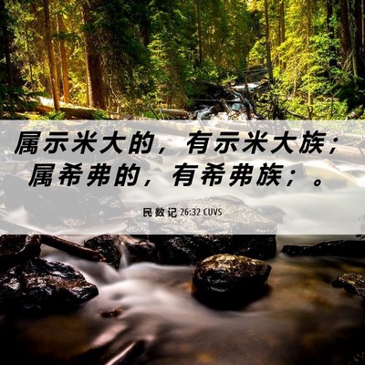 Picture 06 - 民 数 记 26:32 CUVS - 属 示 米 大 的 ， 有 示 米 大 族 ； - Bible Verse Picture
