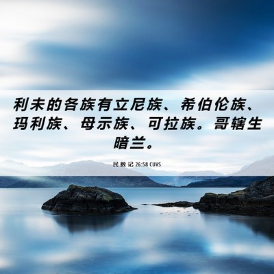 Picture 06 - 民 数 记 26:58 CUVS - 利 未 的 各 族 有 立 尼 族 、 希 伯 - Bible Verse Picture