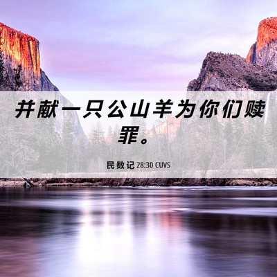 Picture 06 - 民 数 记 28:30 CUVS - 并 献 一 只 公 山 羊 为 你 们 赎 罪 - Bible Verse Picture