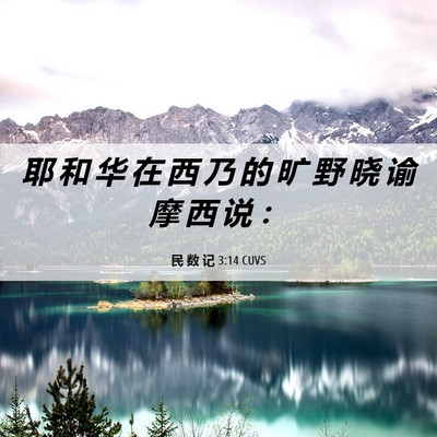Picture 06 - 民 数 记 3:14 CUVS - 耶 和 华 在 西 乃 的 旷 野 晓 谕 摩 - Bible Verse Picture