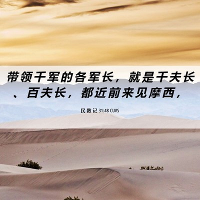 Picture 06 - 民 数 记 31:48 CUVS - 带 领 千 军 的 各 军 长 ， 就 是 千 - Bible Verse Picture