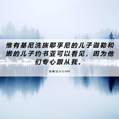 Picture 06 - 民 数 记 32:12 CUVS - 惟 有 基 尼 洗 族 耶 孚 尼 的 儿 子 - Bible Verse Picture