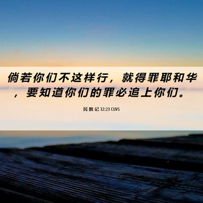 Picture 06 - 民 数 记 32:23 CUVS - 倘 若 你 们 不 这 样 行 ， 就 得 罪 - Bible Verse Picture