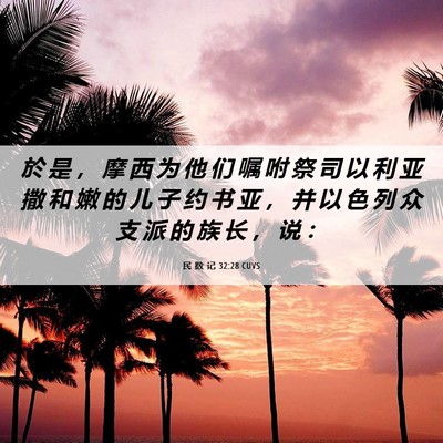 Picture 06 - 民 数 记 32:28 CUVS - 於 是 ， 摩 西 为 他 们 嘱 咐 祭 司 - Bible Verse Picture