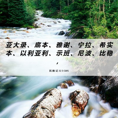 Picture 06 - 民 数 记 32:3 CUVS - 亚 大 录 、 底 本 、 雅 谢 、 宁 拉 - Bible Verse Picture