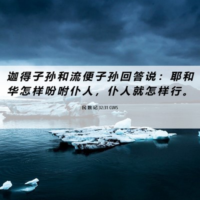 Picture 06 - 民 数 记 32:31 CUVS - 迦 得 子 孙 和 流 便 子 孙 回 答 说 - Bible Verse Picture