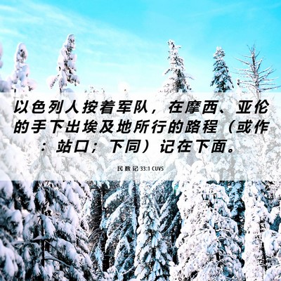 Picture 06 - 民 数 记 33:1 CUVS - 以 色 列 人 按 着 军 队 ， 在 摩 西 - Bible Verse Picture