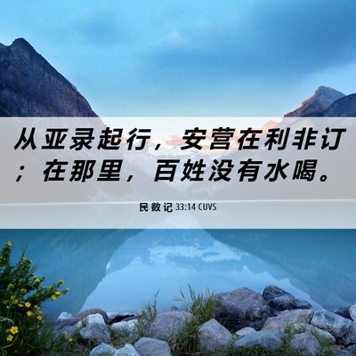 Picture 06 - 民 数 记 33:14 CUVS - 从 亚 录 起 行 ， 安 营 在 利 非 订 - Bible Verse Picture