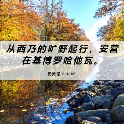 Picture 06 - 民 数 记 33:16 CUVS - 从 西 乃 的 旷 野 起 行 ， 安 营 在 - Bible Verse Picture
