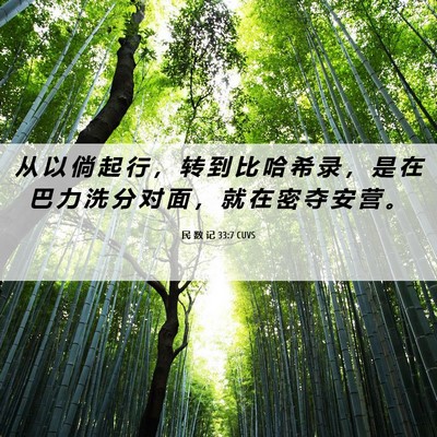 Picture 06 - 民 数 记 33:7 CUVS - 从 以 倘 起 行 ， 转 到 比 哈 希 录 - Bible Verse Picture