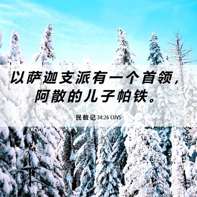 Picture 06 - 民 数 记 34:26 CUVS - 以 萨 迦 支 派 有 一 个 首 领 ， 阿 - Bible Verse Picture