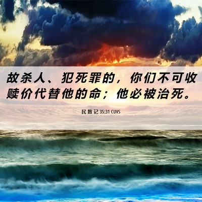 Picture 06 - 民 数 记 35:31 CUVS - 故 杀 人 、 犯 死 罪 的 ， 你 们 不 - Bible Verse Picture