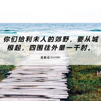 Picture 06 - 民 数 记 35:4 CUVS - 你 们 给 利 未 人 的 郊 野 ， 要 从 - Bible Verse Picture