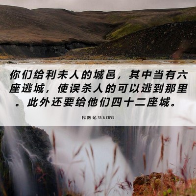 Picture 06 - 民 数 记 35:6 CUVS - 你 们 给 利 未 人 的 城 邑 ， 其 中 - Bible Verse Picture
