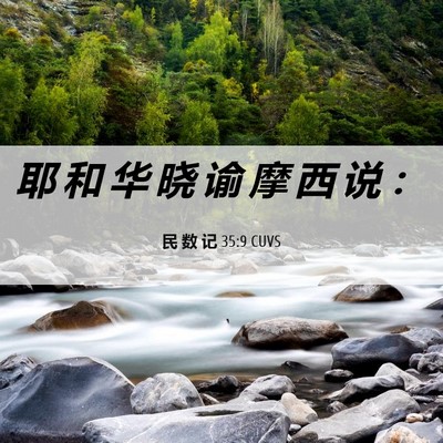 Picture 06 - 民 数 记 35:9 CUVS - 耶 和 华 晓 谕 摩 西 说 - Bible Verse Picture