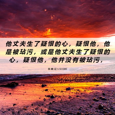 Picture 06 - 民 数 记 5:14 CUVS - 他 丈 夫 生 了 疑 恨 的 心 ， 疑 恨 - Bible Verse Picture