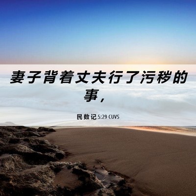 Picture 06 - 民 数 记 5:29 CUVS - 妻 子 背 着 丈 夫 行 了 污 秽 的 事 - Bible Verse Picture