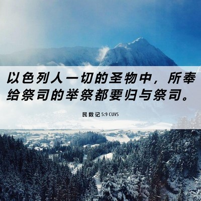 Picture 06 - 民 数 记 5:9 CUVS - 以 色 列 人 一 切 的 圣 物 中 ， 所 - Bible Verse Picture