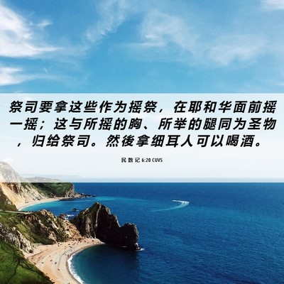 Picture 06 - 民 数 记 6:20 CUVS - 祭 司 要 拿 这 些 作 为 摇 祭 ， 在 - Bible Verse Picture