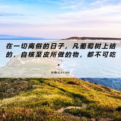 Picture 06 - 民 数 记 6:4 CUVS - 在 一 切 离 俗 的 日 子 ， 凡 葡 萄 - Bible Verse Picture
