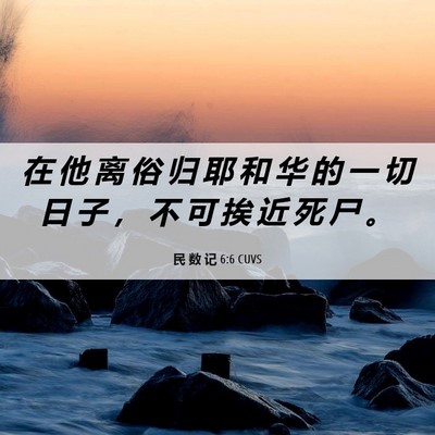 Picture 06 - 民 数 记 6:6 CUVS - 在 他 离 俗 归 耶 和 华 的 一 切 日 - Bible Verse Picture